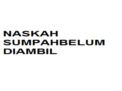 NASKAH SUMPAH BELUM DIAMBIL PERIODE 2019-2021