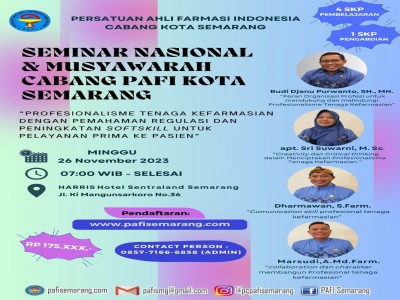 SEMINAR NASIONAL DAN MUSYAWARAH CABANG PAFI KOTA SEMARANG 26 NOVEMBER 2023